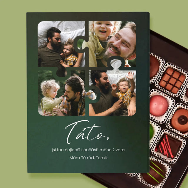 Fotokoláž: Puzzle Fotky Pro Tátu - Pralinky