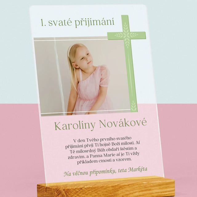 Fotka A Textem: Přijímání Fotografie Kříž - Tisk Na Akrylovém Skle