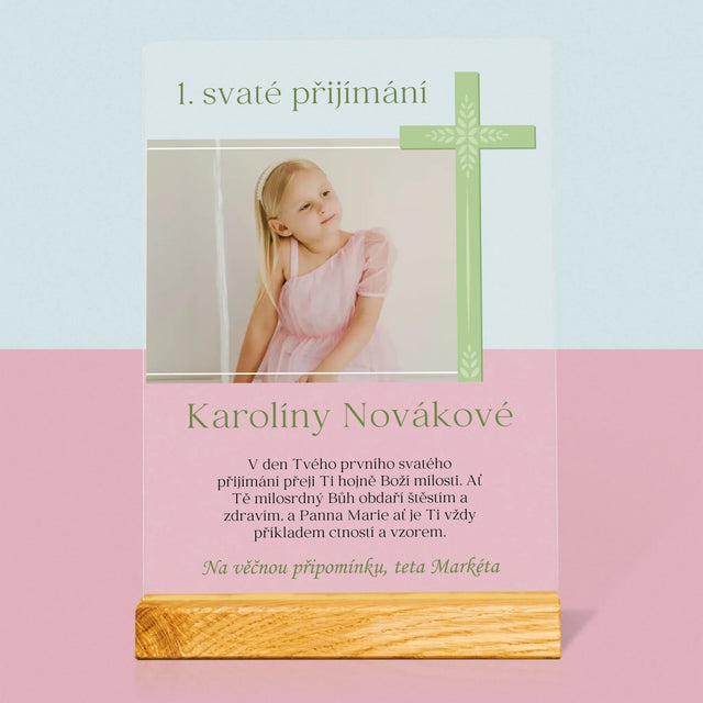 Fotka A Textem: Přijímání Fotografie Kříž - Tisk Na Akrylovém Skle