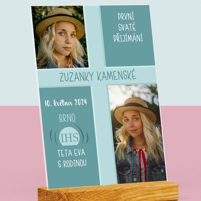 Fotokoláž: První Přijímání - Tisk Na Akrylovém Skle