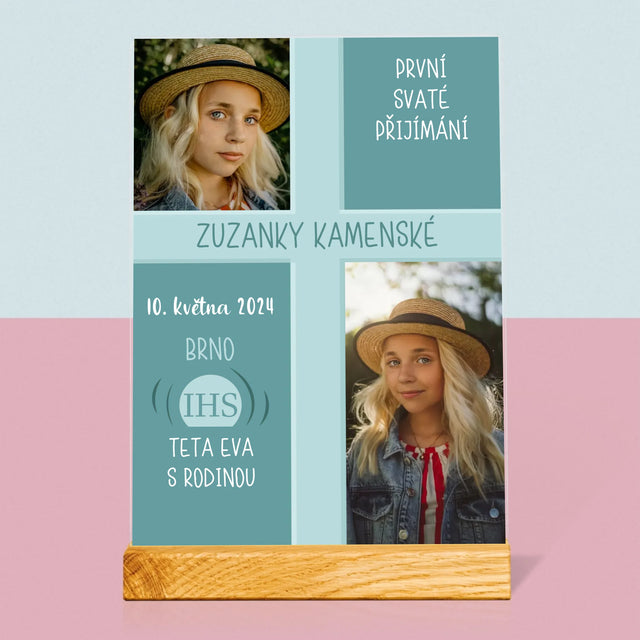 Fotokoláž: První Přijímání - Tisk Na Akrylovém Skle