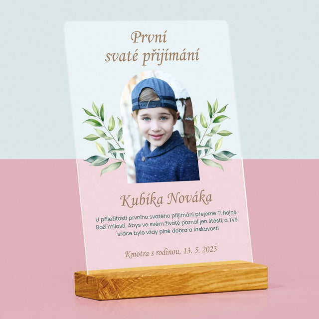 Fotka A Textem: První Svaté Přijímání Přání - Tisk Na Akrylovém Skle
