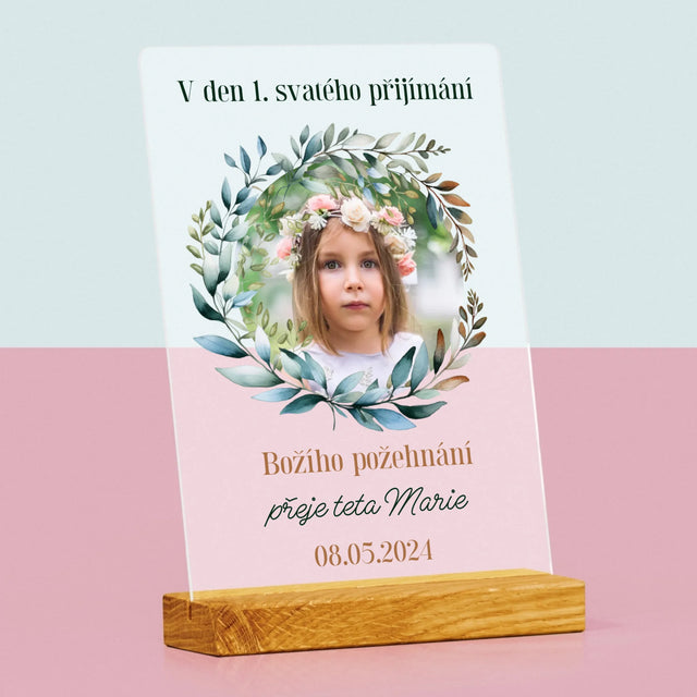 Fotka A Textem: V Den 1. Svatého Přijímání - Tisk Na Akrylovém Skle