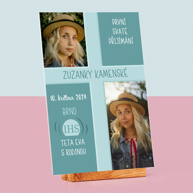 Fotokoláž: První Přijímání - Tisk Na Akrylovém Skle