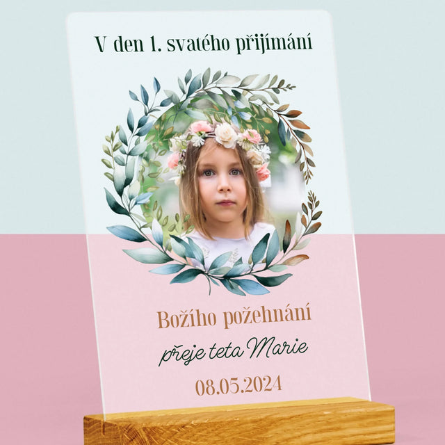 Fotka A Textem: V Den 1. Svatého Přijímání - Tisk Na Akrylovém Skle
