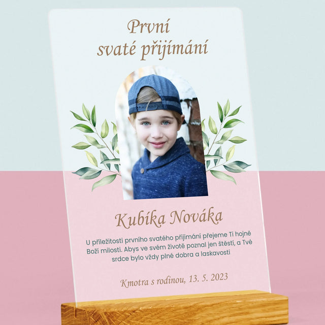 Fotka A Textem: První Svaté Přijímání Přání - Tisk Na Akrylovém Skle