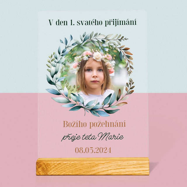 Fotka A Textem: V Den 1. Svatého Přijímání - Tisk Na Akrylovém Skle