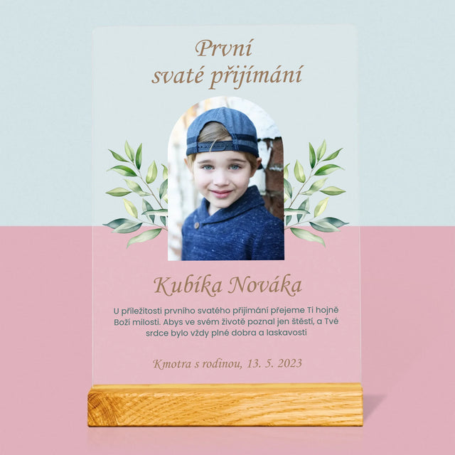 Fotka A Textem: První Svaté Přijímání Přání - Tisk Na Akrylovém Skle