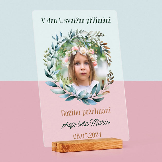 Fotka A Textem: V Den 1. Svatého Přijímání - Tisk Na Akrylovém Skle
