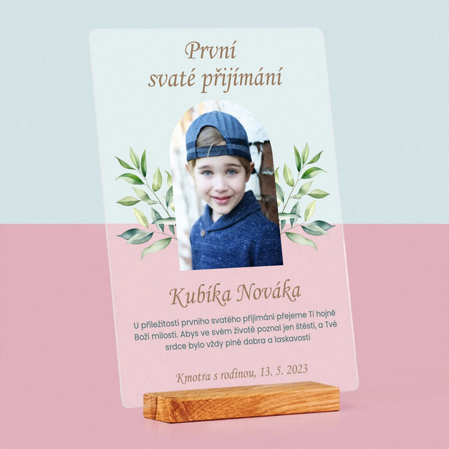Fotka A Textem: První Svaté Přijímání Přání - Tisk Na Akrylovém Skle