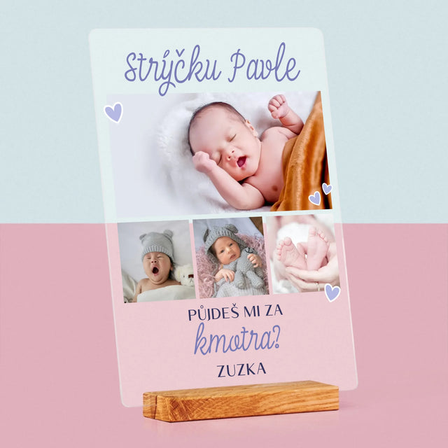 Fotokoláž: Půjdeš Mi Za Kmotra - Tisk Na Akrylovém Skle