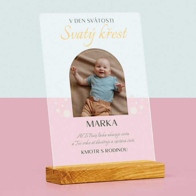 Fotka A Textem: Svátost Svatého Křtu - Tisk Na Akrylovém Skle