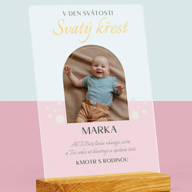 Fotka A Textem: Svátost Svatého Křtu - Tisk Na Akrylovém Skle