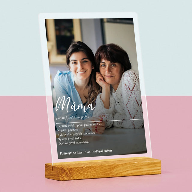Fotka A Textem: Máma Definice - Tisk Na Akrylovém Skle