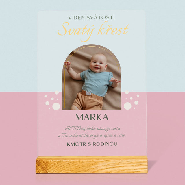 Fotka A Textem: Svátost Svatého Křtu - Tisk Na Akrylovém Skle