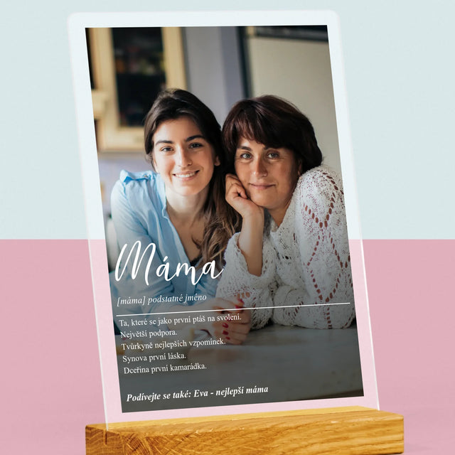 Fotka A Textem: Máma Definice - Tisk Na Akrylovém Skle