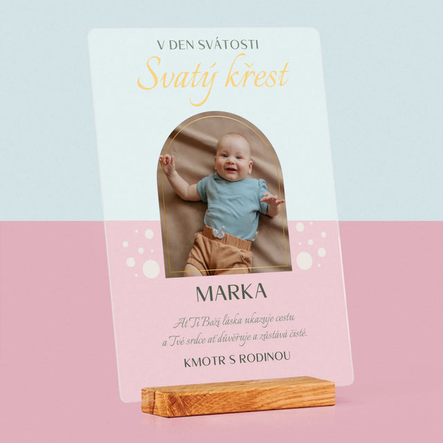 Fotka A Textem: Svátost Svatého Křtu - Tisk Na Akrylovém Skle