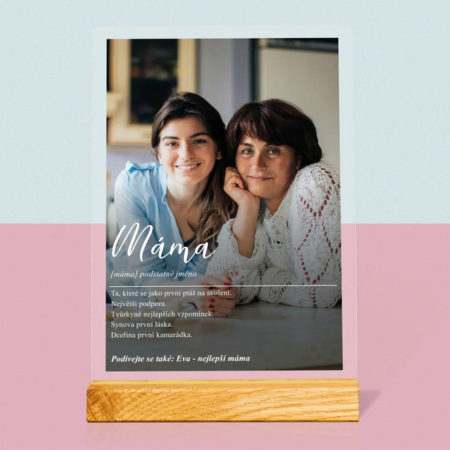 Fotka A Textem: Máma Definice - Tisk Na Akrylovém Skle