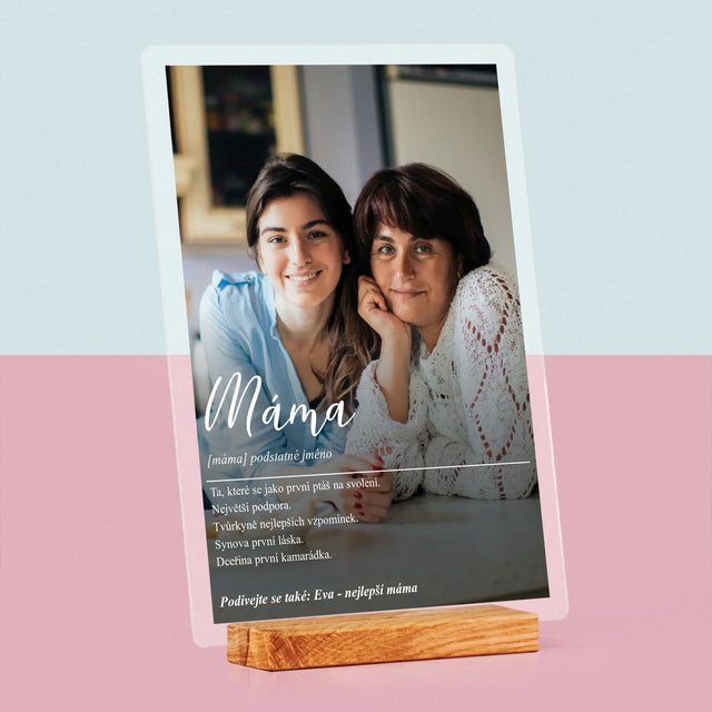 Fotka A Textem: Máma Definice - Tisk Na Akrylovém Skle