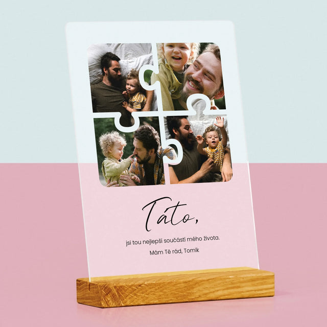 Fotokoláž: Puzzle Fotky Pro Tátu - Tisk Na Akrylovém Skle