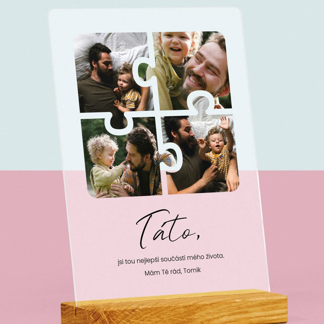 Fotokoláž: Puzzle Fotky Pro Tátu - Tisk Na Akrylovém Skle