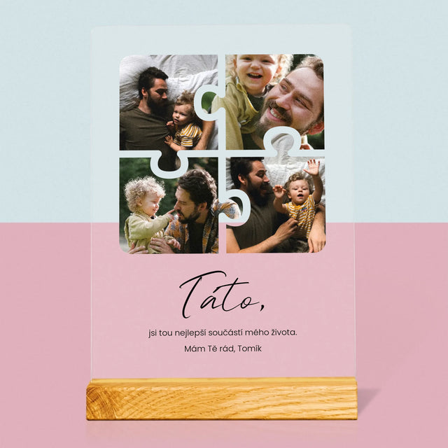 Fotokoláž: Puzzle Fotky Pro Tátu - Tisk Na Akrylovém Skle