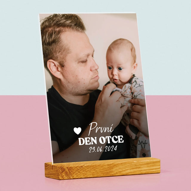 Fotka A Textem: První Den Otce - Tisk Na Akrylovém Skle