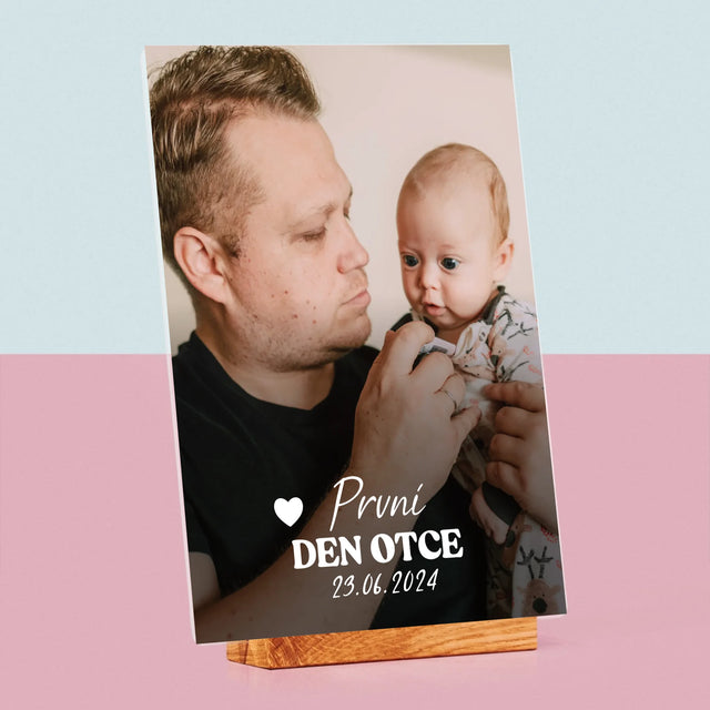 Fotka A Textem: První Den Otce - Tisk Na Akrylovém Skle