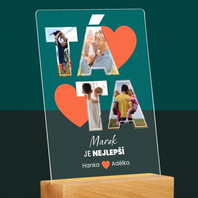Fotokoláž: Táta Je Nejlepší - Tisk Na Akrylovém Skle