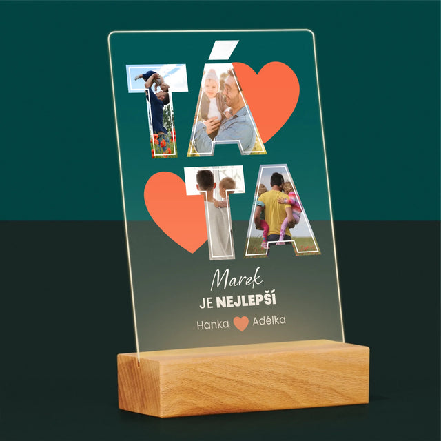 Fotokoláž: Táta Je Nejlepší - Tisk Na Akrylovém Skle