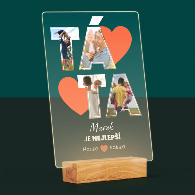 Fotokoláž: Táta Je Nejlepší - Tisk Na Akrylovém Skle