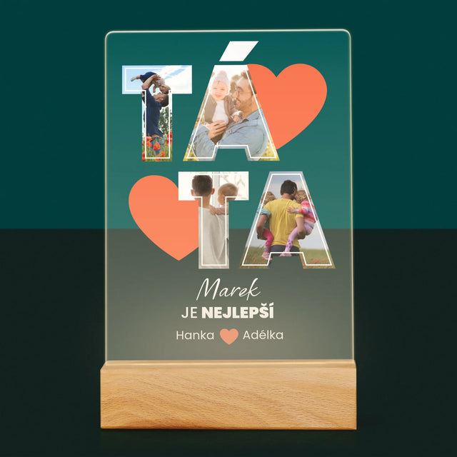 Fotokoláž: Táta Je Nejlepší - Tisk Na Akrylovém Skle