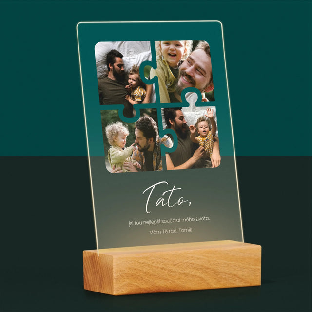 Fotokoláž: Puzzle Fotky Pro Tátu - Tisk Na Akrylovém Skle