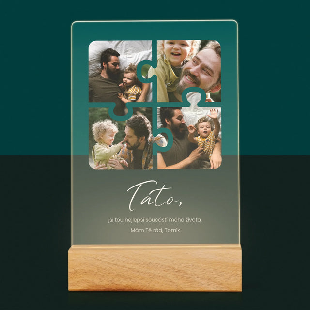 Fotokoláž: Puzzle Fotky Pro Tátu - Tisk Na Akrylovém Skle