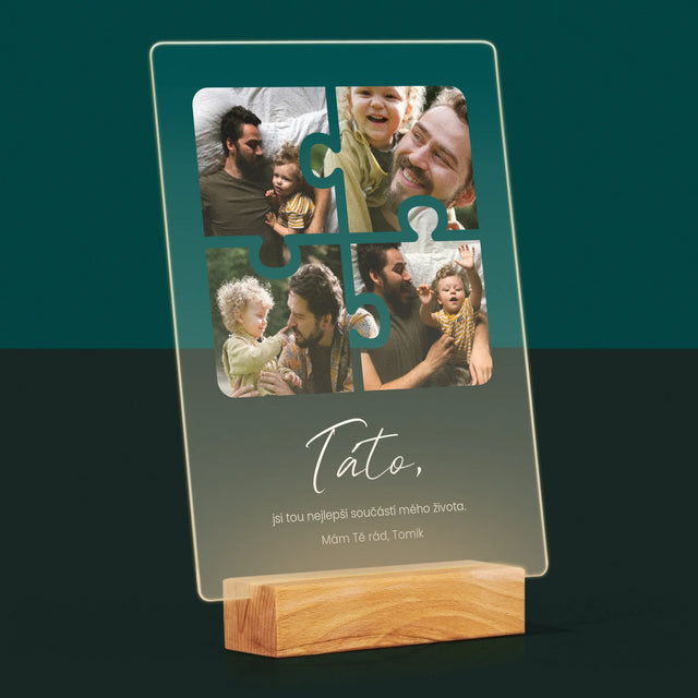 Fotokoláž: Puzzle Fotky Pro Tátu - Tisk Na Akrylovém Skle