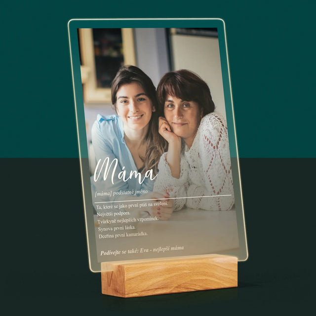 Fotka A Textem: Máma Definice - Tisk Na Akrylovém Skle