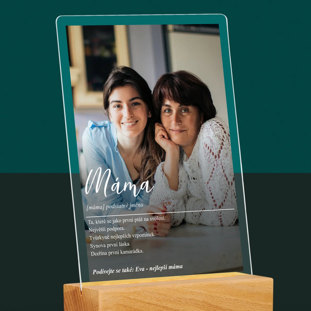 Fotka A Textem: Máma Definice - Tisk Na Akrylovém Skle