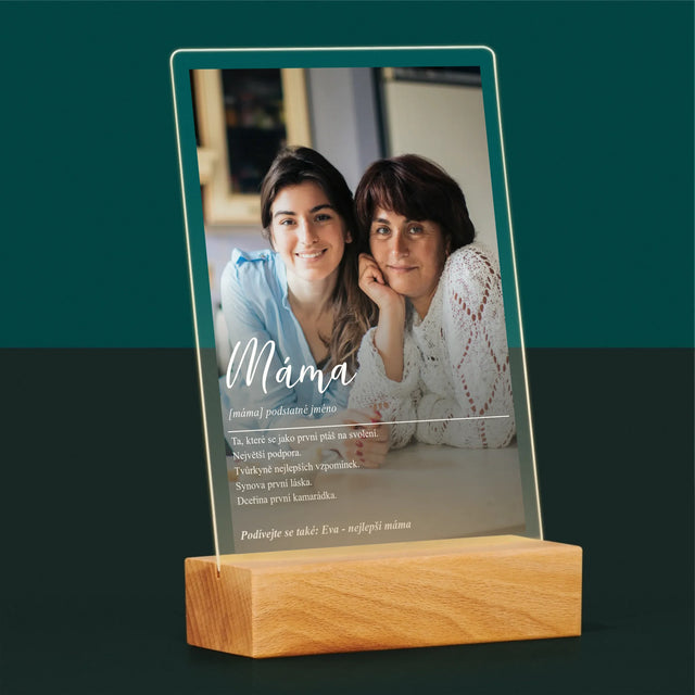 Fotka A Textem: Máma Definice - Tisk Na Akrylovém Skle