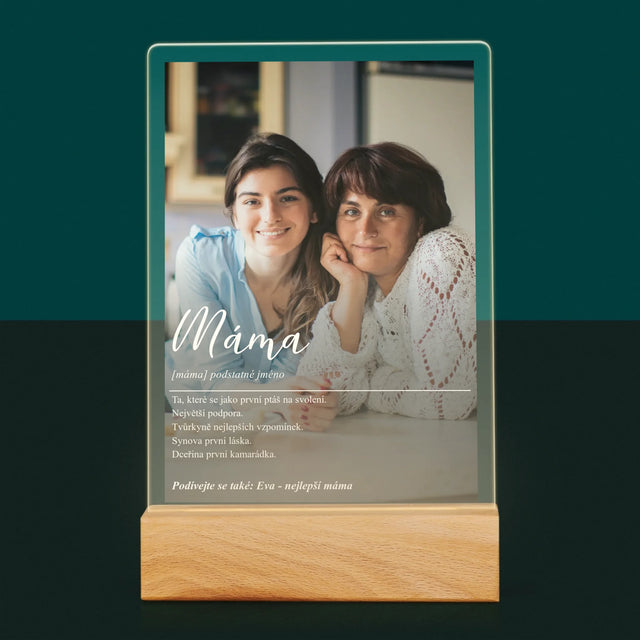Fotka A Textem: Máma Definice - Tisk Na Akrylovém Skle