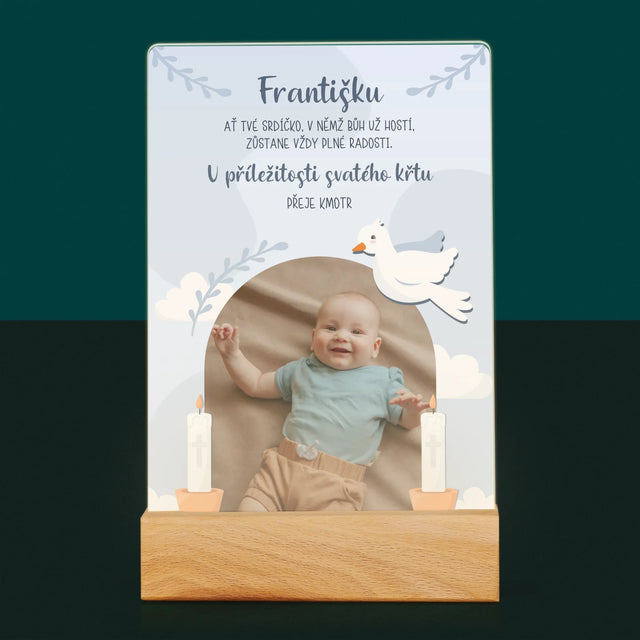 Fotka A Textem: U Příležitosti Svatého Křtu Přání - Tisk Na Akrylovém Skle