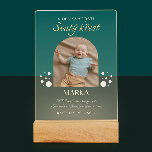 Fotka A Textem: Svátost Svatého Křtu - Tisk Na Akrylovém Skle
