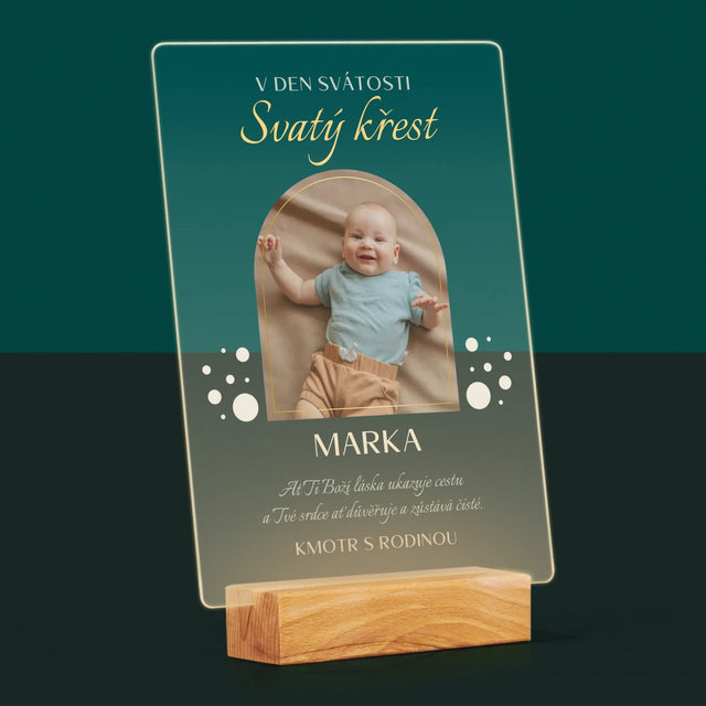 Fotka A Textem: Svátost Svatého Křtu - Tisk Na Akrylovém Skle