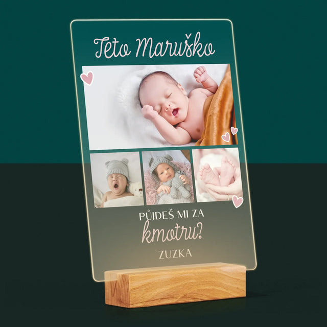 Fotokoláž: Půjdeš Mi Za Kmotru - Tisk Na Akrylovém Skle