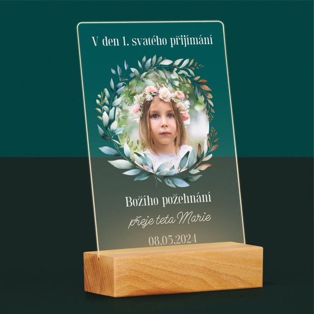 Fotka A Textem: V Den 1. Svatého Přijímání - Tisk Na Akrylovém Skle