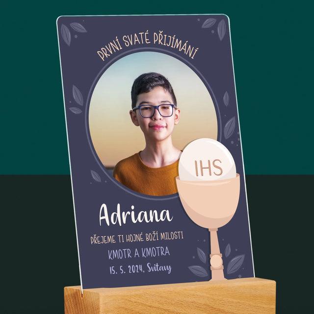 Fotka A Textem: První Svaté Přijímání - Tisk Na Akrylovém Skle
