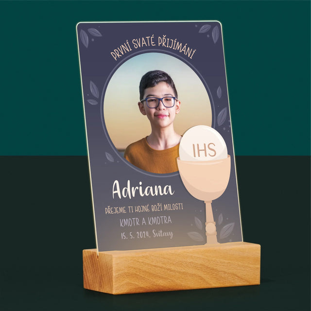 Fotka A Textem: První Svaté Přijímání - Tisk Na Akrylovém Skle