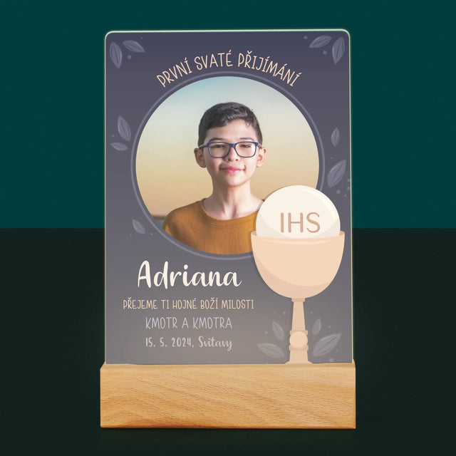 Fotka A Textem: První Svaté Přijímání - Tisk Na Akrylovém Skle