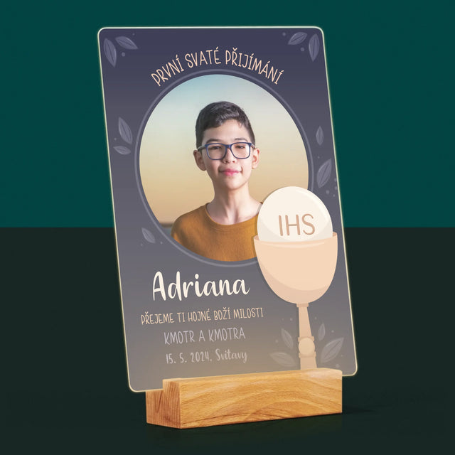 Fotka A Textem: První Svaté Přijímání - Tisk Na Akrylovém Skle