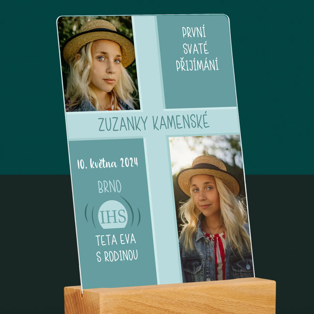 Fotokoláž: První Přijímání - Tisk Na Akrylovém Skle