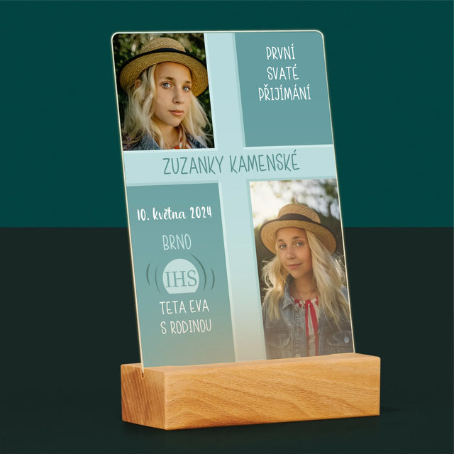 Fotokoláž: První Přijímání - Tisk Na Akrylovém Skle